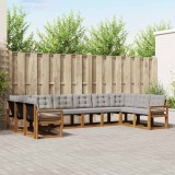 vidaXL Set de canapele de exterior 10 pcs Gri natural și deschis 3369098
