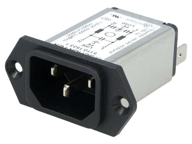 Conector alimentare AC soclu tată 15A 250V