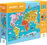 Puzzle magnetic - Harta lumii (118 piese) PlayLearn Toys, Dodo