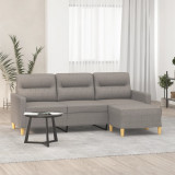 Canapea cu 3 locuri si taburet, taupe, 180 cm, material textil GartenMobel Dekor, vidaXL