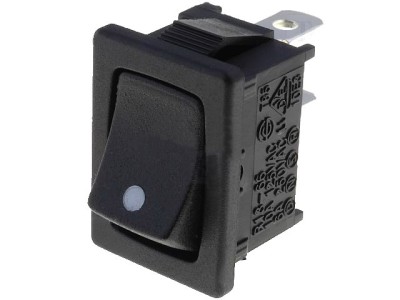 Intr FR 19.4x13mm OFF-(ON) 10A 250Vac negru foto
