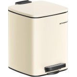 SONGMICS Cos de gunoi pentru baie, cu pedala si soft-close, 6 litri, bej Household NewTrend