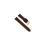 Curea de ceas neagra cu insertii orange 18mm 20mm 22mm 24mm WZ882