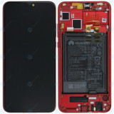 Huawei Honor 8X (JSN-L21) Capac frontal modul display + LCD + digitizer + baterie roșu 02352EEL