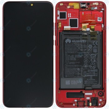 Huawei Honor 8X (JSN-L21) Capac frontal modul display + LCD + digitizer + baterie roșu 02352EEL foto