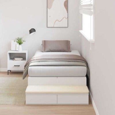vidaXL Cadru de pat cu depozitare cu sertar Alb 226.5 x 90 x 31.5 cm 3335669 foto