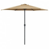 Umbrela de soare cu stalp aluminiu, gri taupe, 270 x 246 cm GartenMobel Dekor, vidaXL