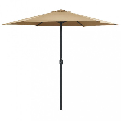 vidaXL Umbrelă de soare cu st&amp;acirc;lp aluminiu, gri taupe, 270 x 246 cm foto