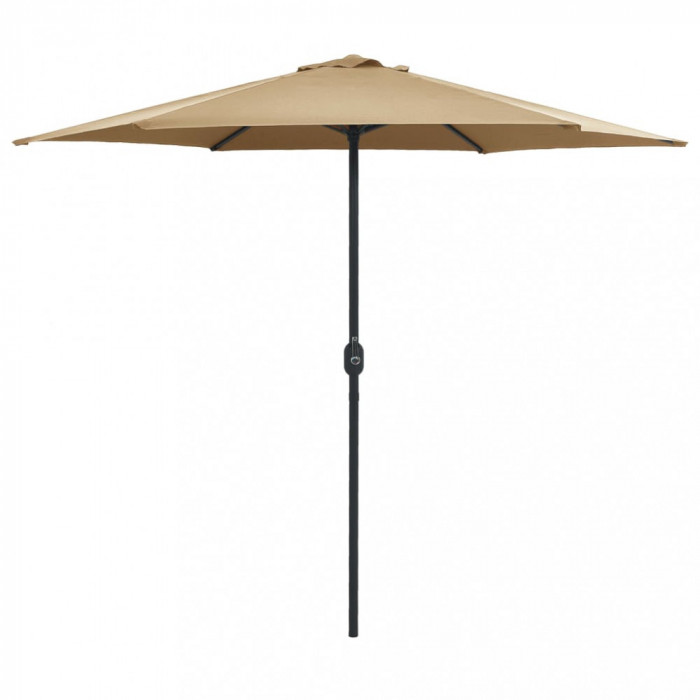 vidaXL Umbrelă de soare cu st&acirc;lp aluminiu, gri taupe, 270 x 246 cm