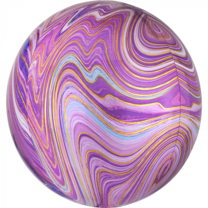 Balon Folie Marble, Mov - 41 cm