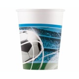 Set 8 pahare petrecere din carton model fotbal 200 ml, Godan