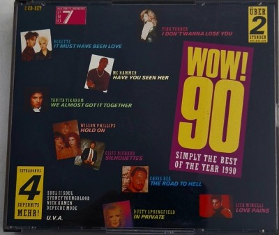 Various &amp;lrm;&amp;ndash; WOW! 90 VG / VG+ dublu cd muzica anii &amp;#039; 90 EMI Germania 1990 foto