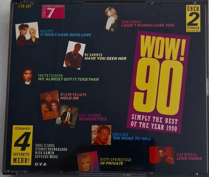 Various &lrm;&ndash; WOW! 90 VG / VG+ dublu cd muzica anii &#039; 90 EMI Germania 1990
