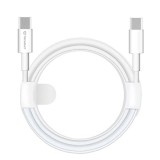 Cablu de date Type-C to Type-C, Fast Charging, 60W, 480Mbps, 1m - Techsuit (PCB130) - White