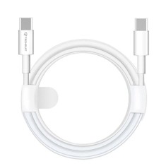 Cablu de date Type-C to Type-C, Fast Charging, 60W, 480Mbps, 1m - Techsuit (PCB130) - White