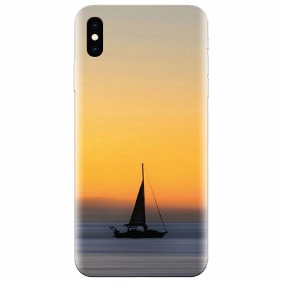 Husa silicon pentru Apple Iphone XS Max, Wind Sail Boat Ocean Sunset foto