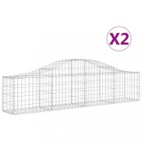 Cumpara ieftin Cosuri gabion arcuite 2 buc, 200x30x40/60 cm, fier galvanizat