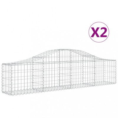 Cosuri gabion arcuite 2 buc, 200x30x40/60 cm, fier galvanizat foto
