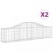 Cosuri gabion arcuite 2 buc, 200x30x40/60 cm, fier galvanizat