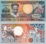 Suriname 250 Gulden 1988 UNC Bancnota Straina America Neagra Colectionari