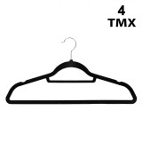Umerase Catifelate Negre, Set 4 Bucati, 45cm, Antialunecare, Jachete, Pantaloni, Cravate