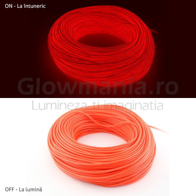 Fir electroluminescent neon flexibil el wire 32 mm culoare rosu foto
