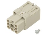 Conector HDC Han Q, mamă, 8 pini, rezistenţă mecanică 500 cicluri