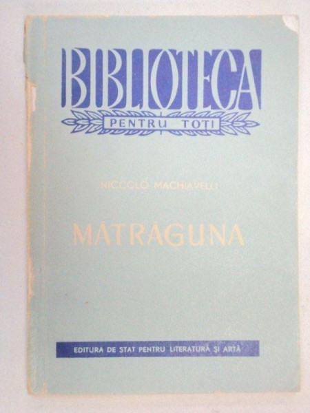 MATRAGUNA-NICCOLO MACHIAVELLI 1958