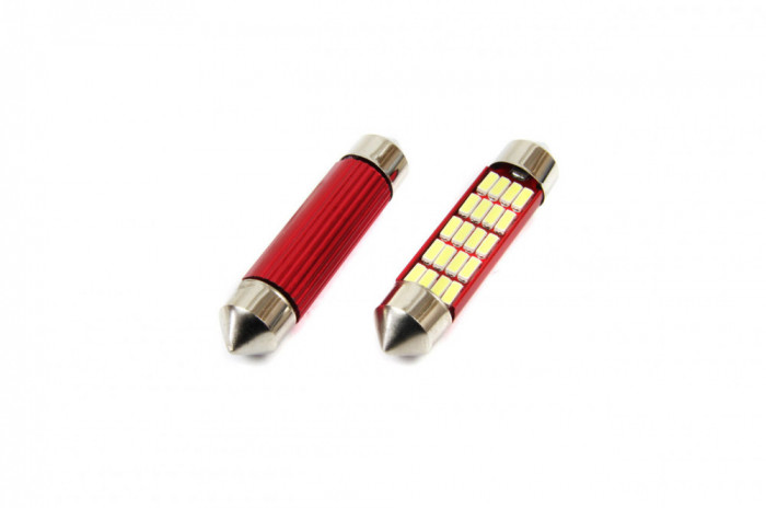 Set becuri auto cu LED CANBUS sofit compatibil C5W 20 SMD 41mm Alb 12/24V,