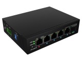 Switch Ethernet LANBERG 12Gbps, 90W, pentru şină DIN, negru