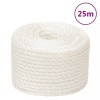 Fr&acirc;nghie de lucru, Alb, 20 mm, 25 m, polipropilenă