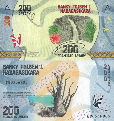 MADAGASCAR 200 ariary ND (2017) UNC!!! foto