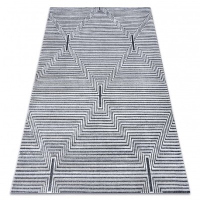 Covor Structural SIERRA G5018 țesute plate gri - frize, caro, 120x170 cm foto