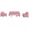 VidaXL Set de canapele cu perne, 4 piese, roz, catifea 3278364