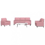 VidaXL Set de canapele cu perne, 4 piese, roz, catifea