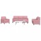 vidaXL Set de canapele cu perne, 4 piese, roz, catifea 3278364