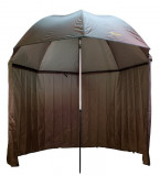 Umbrelă/shelter Delphin cu perete lateral extins, diametru 250 cm, verde, husa transport, cuie fixare