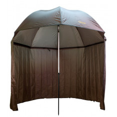 Umbrelă/shelter Delphin cu perete lateral extins, diametru 250 cm, verde, husa transport, cuie fixare