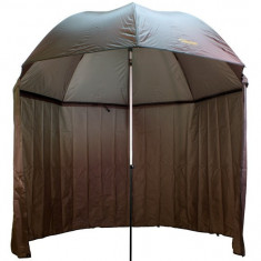 Umbrelă/shelter Delphin cu perete lateral extins, diametru 250 cm, verde, husa transport, cuie fixare