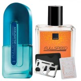 Cumpara ieftin Set apa de toaleta Full Speed Surfer 75 ml, apa de toaleta Full Speed 30 ml, card multifunctional de supravietuire, otel inoxidabil, Avon
