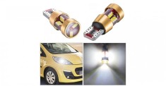 Set 2 Becuri LED cu lupa T10 w5w Canbus pentru Pozitii , Plafoniera Lumina Alba foto