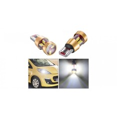 Set 2 Becuri LED cu lupa T10 w5w Canbus pentru Pozitii , Plafoniera Lumina Alba
