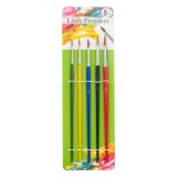 Set Pensule Pictură, Little President, V&acirc;rf Rotund, Multicolor, 5 Bucăți
