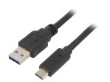 Cablu USB 3.0 A la C 0.1m Negru PVC Aurit, Gembird