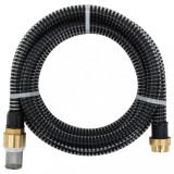 VidaXL Furtun de aspirație cu racorduri din alamă, negru 1,1&quot; 5 m, PVC