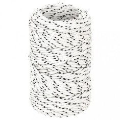 vidaXL Fr&acirc;nghie &icirc;mpletită pentru barcă, alb, 2 mm x 25 m, poliester