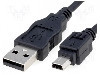 Cablu USB A mufa, USB B mini mufa, USB 2.0, lungime 5m, negru, Goobay - 50769