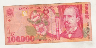 bnk bn Romania 100000 lei 1998 , uzata foto