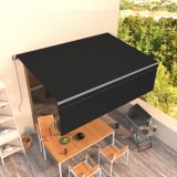 VidaXL Copertină retractabilă manual cu stor, antracit, 4,5x3 m