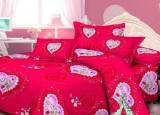 Cumpara ieftin Lenjerie de pat pentru o persoana cu husa de perna dreptunghiulara, Miss, bumbac mercerizat, multicolor